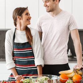 Delantal Bandas uniformes rojas azules