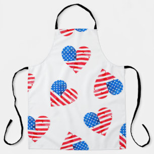 Delantal Bandera acuarela de Estados Unidos en forma de cor