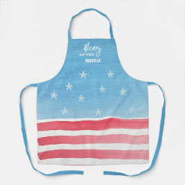 Delantal Bandera acuarela moderna patriótica