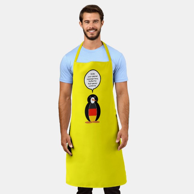 Delantal Bandera alemana hablando con la señora Penguin per (Gastado)
