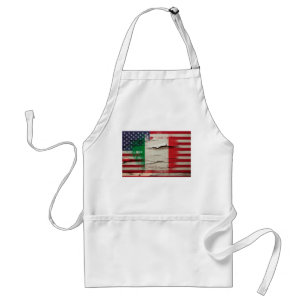 Delantal Bandera americana italiana de la pintura el   del