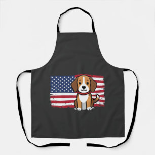 Delantal Bandera Americana Perro Patriótico Vector