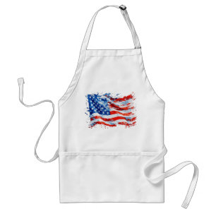 Delantal Bandera Americana USA Acuarela 4 de Julio