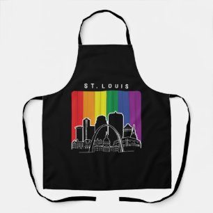 Delantal Bandera arcoiris de St. Louis Missouri Orgullo LGB