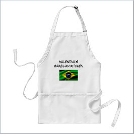 Delantal Bandera brasileña azul verde y amarillo personaliz