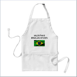Delantal Bandera brasileña azul verde y amarillo personaliz