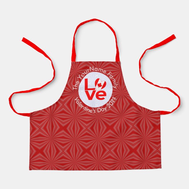 Delantal Bandera canadiense roja de AMOR personalizada  (Anverso)