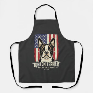 Delantal Bandera clásica americana del Boston Terrier