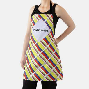Delantal Bandera Colombiana Tiled Negra Personalizada 