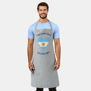 Delantal Bandera de Argentina Corazón Personalizado