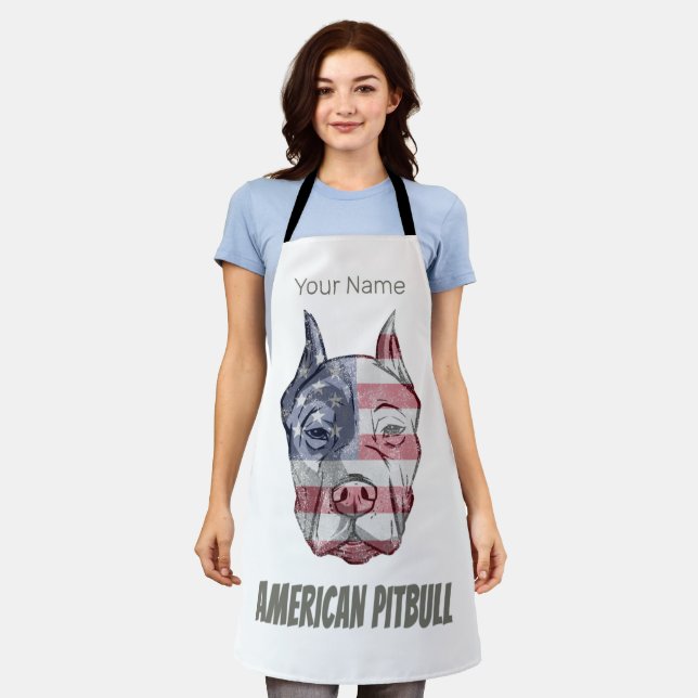 Delantal Bandera de cosecha estadounidense Pitbull Terrier  (Gastado)