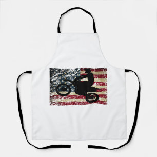 Delantal Bandera de Dirt Bike Estados Unidos Camiseta Motoc