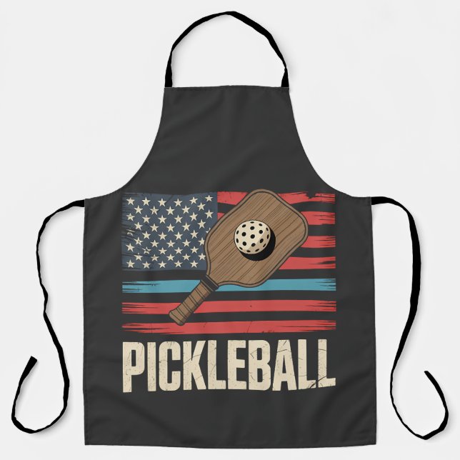 Delantal Bandera de EE. UU. Pickleball (Anverso)
