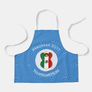 Delantal Bandera de Hanukkah Ángel Mexicano Pequeña Persona