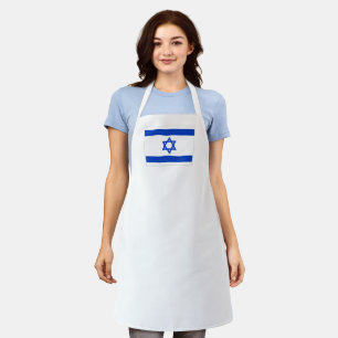 Delantal Bandera de Israel azul y blanco moderno patriótico