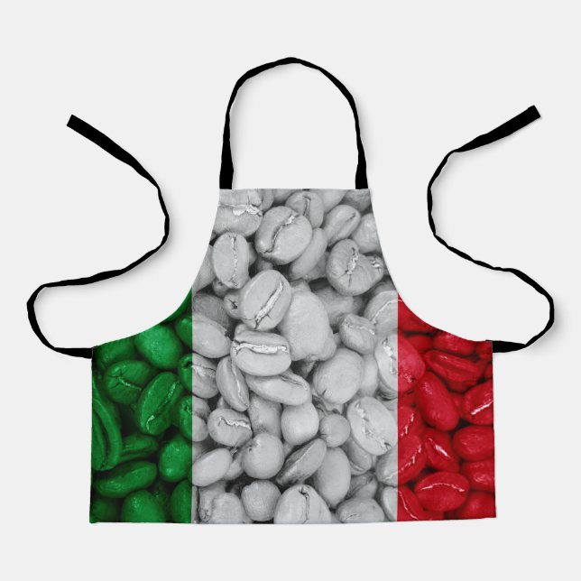 Delantal Bandera de Italia con café (Anverso)