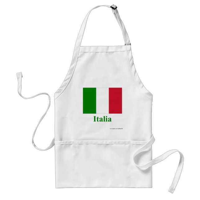 Delantal Bandera de Italia con nombre en italiano (Frente)