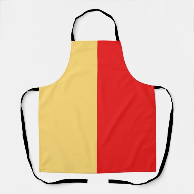 Delantal Bandera de la ciudad de Nápoles símbolo de italia  (Anverso)