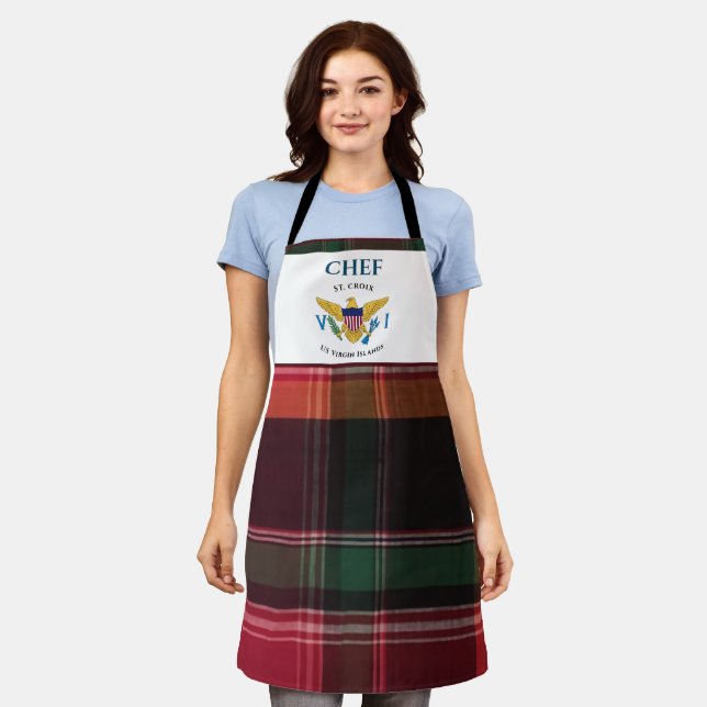 Delantal Bandera de las Islas Vírgenes de Estados Unidos US (Gastado)