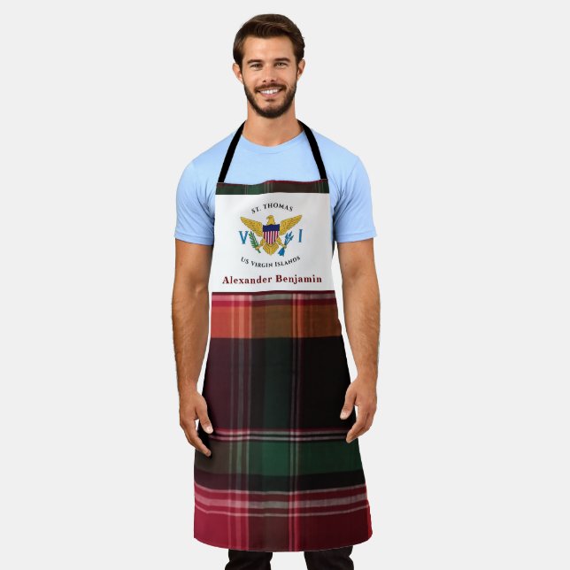 Delantal Bandera de las Islas Vírgenes de Estados Unidos US (Gastado)