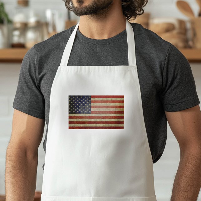 Delantal Bandera de los Antiguos Estados Unidos (Vintage American Flag Apron)