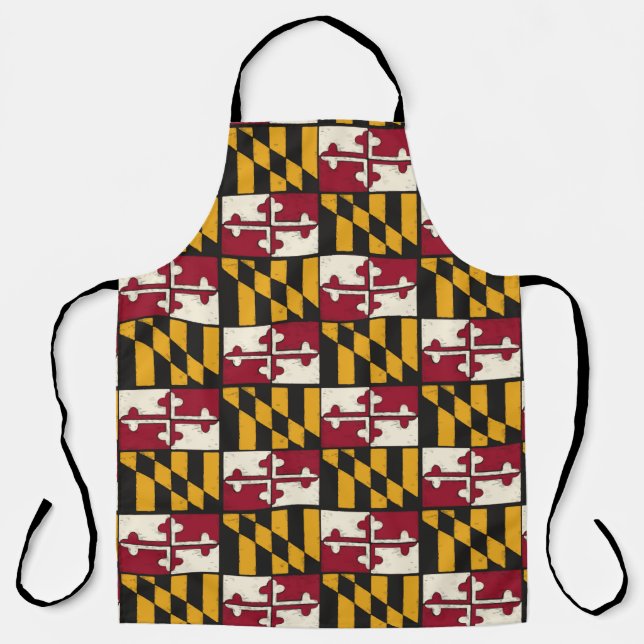 Delantal Bandera de Maryland divertida barbacoa Apron del c (Anverso)