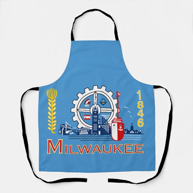 Delantal Bandera de Milwaukee, Wisconsin  (Anverso)