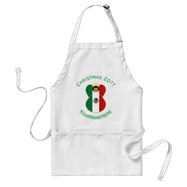 Delantal Bandera de Navidades de México Angel Personaliza e (Frente)