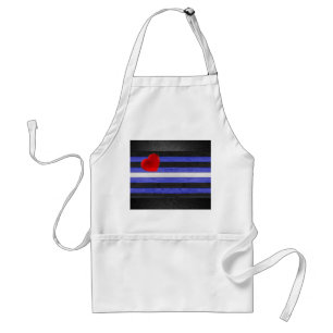 Delantal bandera de orgullo de cuero de SlipperyJoe's negro