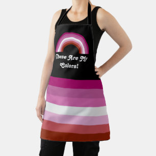 Delantal Bandera de orgullo lesbiana con lápiz labial y arc
