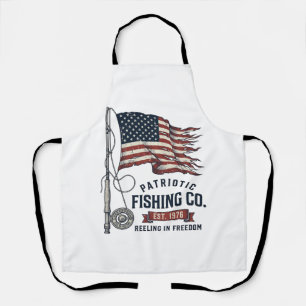 Delantal Bandera de pesca patriótica vintage diseño vectori