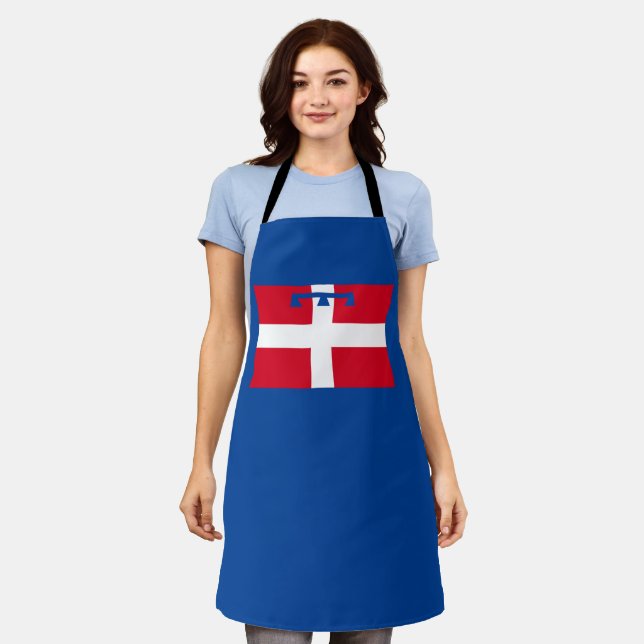 Delantal Bandera de Piemonte (Italia) (Gastado)