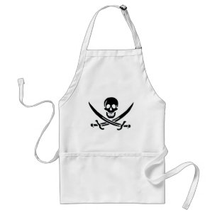 Delantal Bandera de pirata auténtica de Jack Rackam