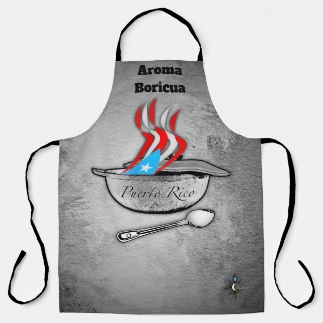 Delantal Bandera de Puerto Rico Aroma por todas partes impr (Anverso)