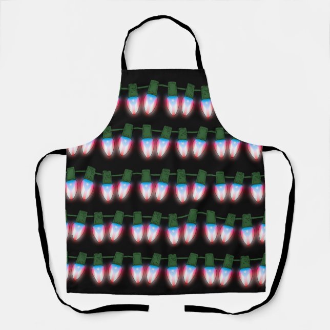 Delantal Bandera de Puerto Rico Noche de Navidad (Anverso)