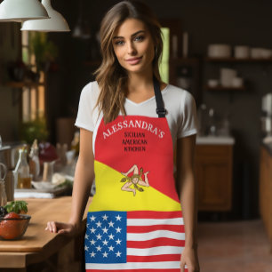 Delantal Bandera de Sicilia de América personalizada