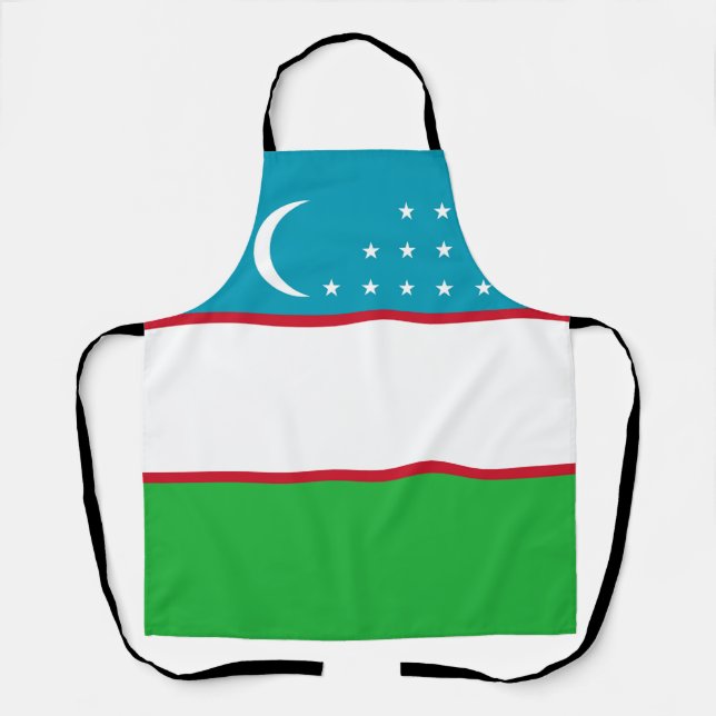 Delantal Bandera de Uzbekistán (Anverso)
