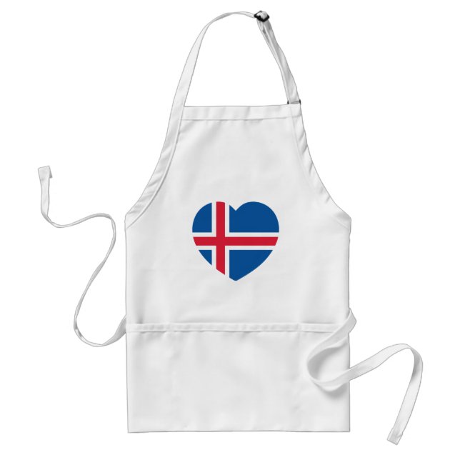 Delantal Bandera del Corazón de Islandia (Frente)