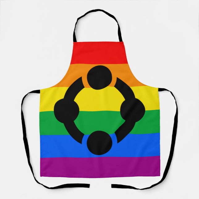 Delantal Bandera del Orgullo de Niche Arcoíris (Anverso)