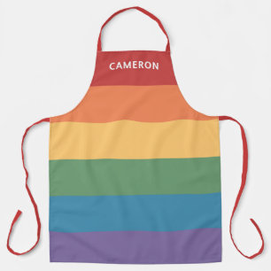 Delantal Bandera del Orgullo Gay con Monograma Afelpado