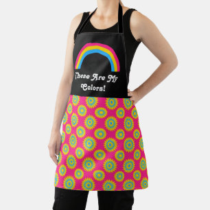 Delantal Bandera del orgullo pansexual y arco iris con text