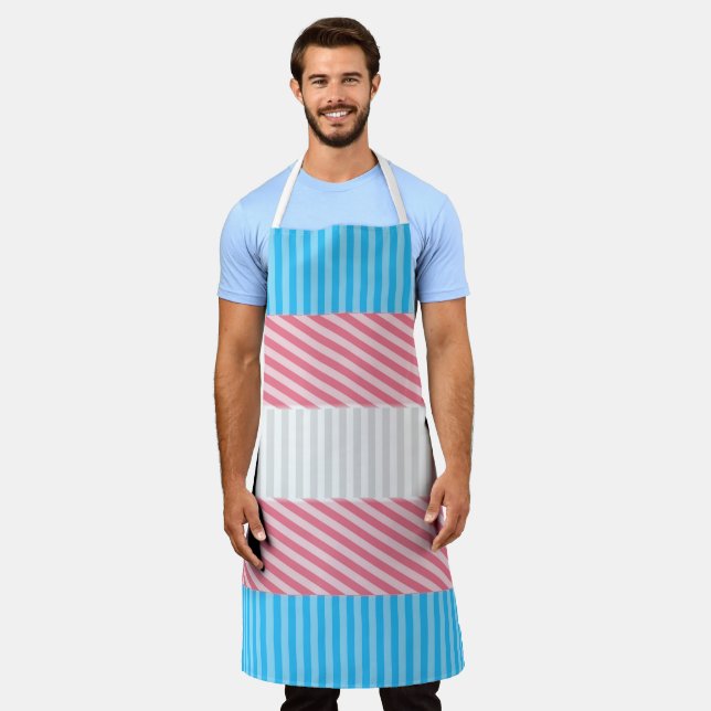 Delantal Bandera del Orgullo Transgénero de Funky Boho Stri (Gastado)