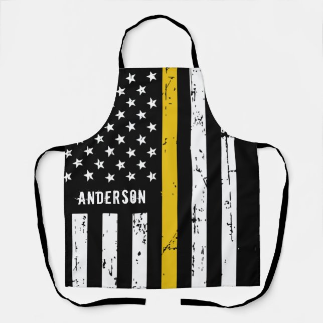 Delantal Bandera delgada de línea de oro personalizada 911  (Anverso)