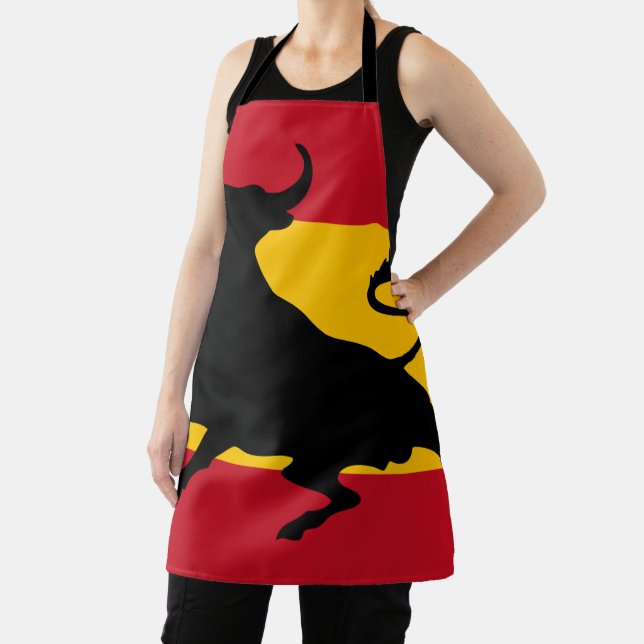 Delantal Bandera española con toro (in situ)