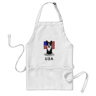 Delantal Bandera estadounidense Cute USA Bandera Boston Ter