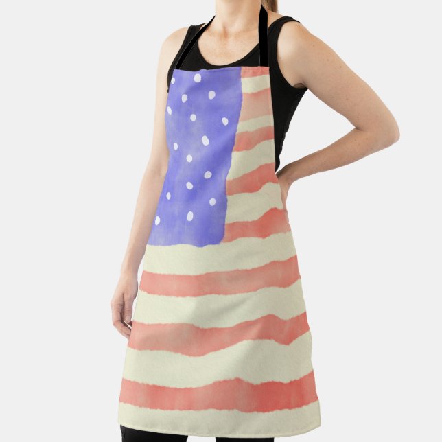 Delantal Bandera estadounidense de color acuático (in situ)