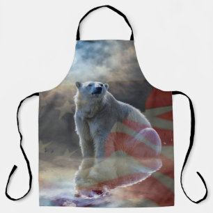 Delantal Bandera estadounidense del oso polar