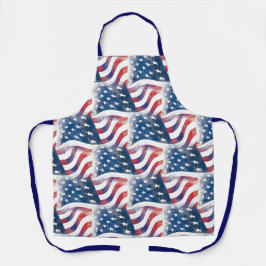Delantal Bandera estadounidense Patriótica Estados Unidos C
