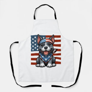 Delantal Bandera estadounidense Patriótica Pitbull 4 de jul