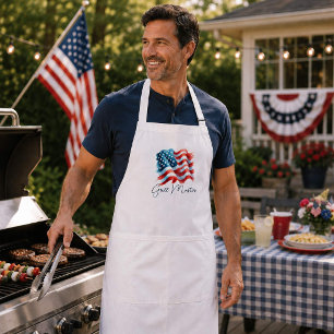 Delantal Bandera estadounidense patrón de Grill Patriótico
